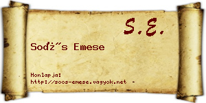 Soós Emese névjegykártya